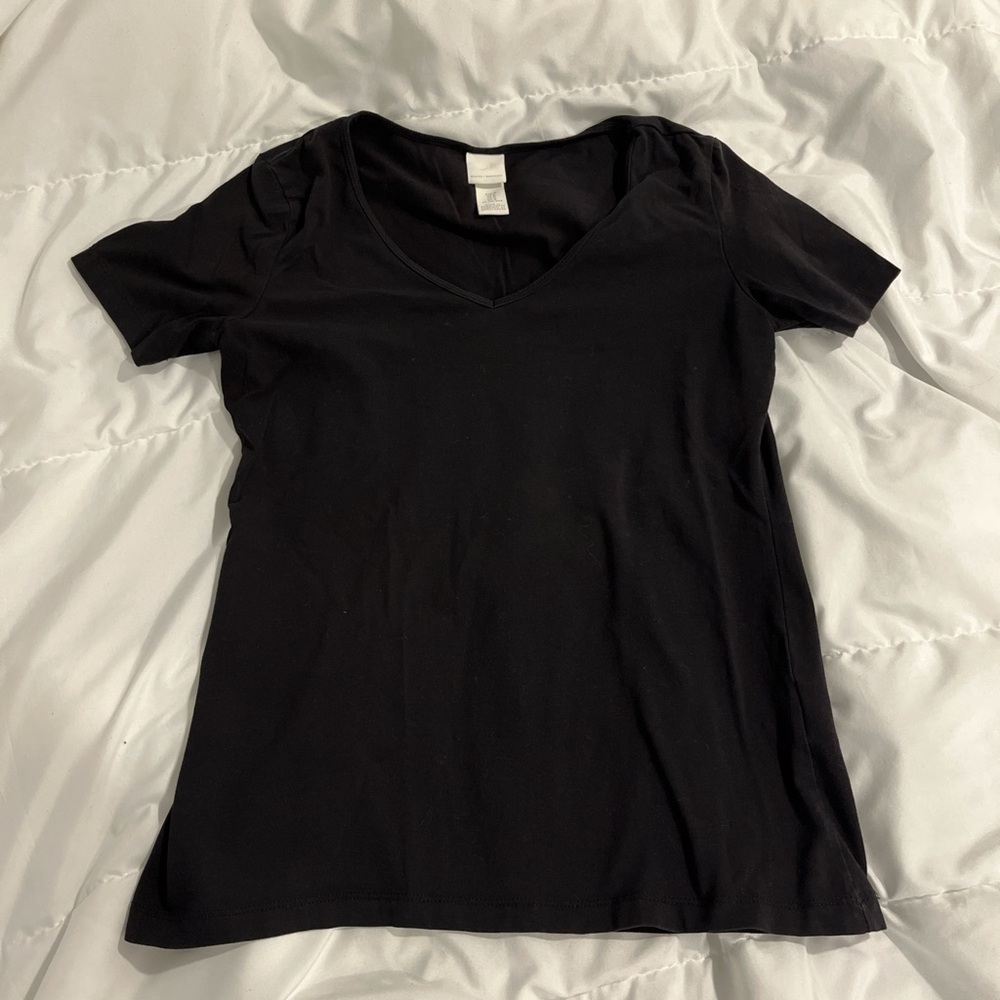 H&M Basics Black V-Neck Women's Top